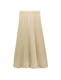 Pure Cotton Frayed Midi Panelled Circle Skirt