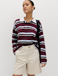 Cotton Rich High Waisted Chino Shorts