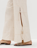 Wide Leg Trousers with Linen