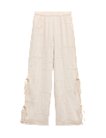 Wide Leg Trousers with Linen