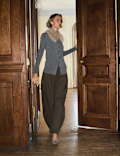 Pure Cotton Cargo Barrel Leg Trousers