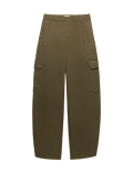 Pure Cotton Cargo Barrel Leg Trousers