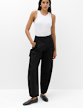 Pure Cotton Cargo Barrel Leg Trousers