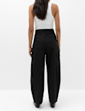 Pure Cotton Cargo Barrel Leg Trousers