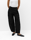 Pure Cotton Cargo Barrel Leg Trousers