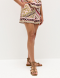Printed High Waisted Shorts