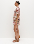 Printed High Waisted Shorts