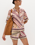 Printed High Waisted Shorts