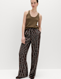 Lyocell Rich Drawstring Wide Leg Trousers