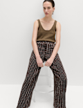 Lyocell Rich Drawstring Wide Leg Trousers