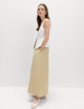 Pure Cotton Cropped Palazzo Trousers
