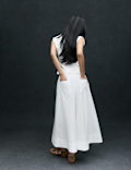Pure Cotton Cropped Palazzo Trousers