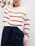 Pure Cotton Belted Straight Leg Trousers