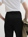 Pure Cotton Belted Straight Leg Trousers