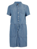 Pure Tencel™ Denim Short Sleeve Playsuit