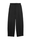 Textured Elasticated Waist Carrot Leg Trousers