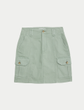 Cotton Rich Mini Utility Skirt