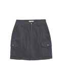 Cotton Rich Mini Utility Skirt