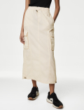 Pure Cotton Maxi Utility Skirt
