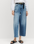 High Waisted Wide Leg Cropped Jeans