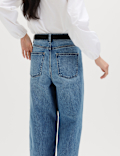 High Waisted Wide Leg Cropped Jeans