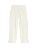 Cotton Rich Cargo Wide Leg Trousers