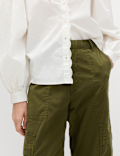 Lyocell Rich Cargo Wide Leg Trousers