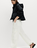 Lyocell Rich Cargo Wide Leg Trousers