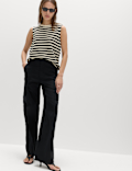 Lyocell Rich Cargo Wide Leg Trousers