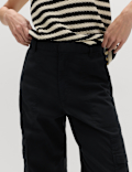 Lyocell Rich Cargo Wide Leg Trousers