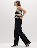 Lyocell Rich Cargo Wide Leg Trousers