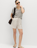 Linen Rich High Waisted Shorts