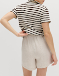 Linen Rich High Waisted Shorts