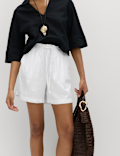 Linen Rich High Waisted Shorts
