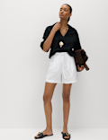 Linen Rich High Waisted Shorts