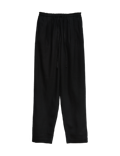 Linen Rich Elasticated Waist Tapered Trousers