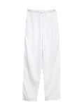 Linen Rich Elasticated Waist Tapered Trousers