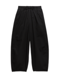 Pure Cotton Drawstring Barrel Leg Ankle Grazer Trousers