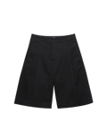 Cotton Rich High Waisted Pleat Front Bermuda Shorts
