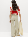 Cotton Rich Turn Up Wide Leg Chinos
