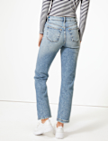 High Waist Straight Leg Ankle Grazer Jeans