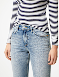 High Waist Straight Leg Ankle Grazer Jeans