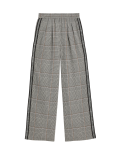 Checked Pull On Wide Leg Trousers