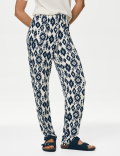 Jersey Drawstring Tapered Trousers