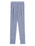 Printed Tapered Ankle Grazer Trousers
