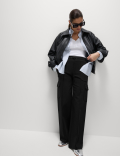 Ponte Utility Wide Leg Trousers