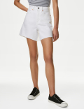 Denim High Waisted Mom Shorts