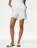 Pure Cotton Embroidered Shorts