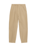 Cotton Blend Pleated Chinos