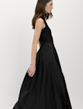 Pure Cotton Pleated Maxi Skirt